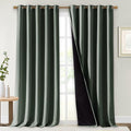 NICETOWN Dark Mallard 100% Blackout Curtains for Windows, Super Heavy-Duty Black Lined Total Darkness Drapes for Bedroom, Privacy Assured Window Treatment for Patio (Pack of 2, 70" W x 108" L) by NICETOWN