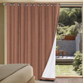 H.VERSAILTEX Linen Blackout Curtains Durable Thick Textured Linen Look 100% Blackout Patio Door Curtain Anti Rust Grommet Extra Wide Sliding Door Curtain Panel, W100 x L96 inch, Washed Spice by HVERSAILTEX