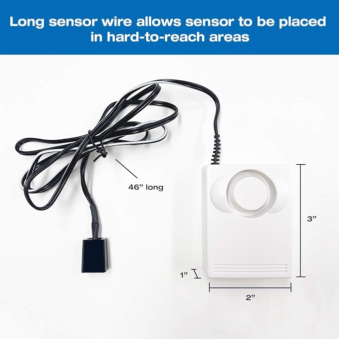 iSpring WD01 Wired Water Leak Detector with 46" Sensor Cable, 110dB Alarm, Leak Alert System for Home, Basement, Sink, Water Heater, Laundry, and RO Filters - Image 3