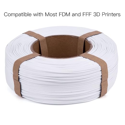 Inland V2 PLA PRO (PLA+) 3D Printer Filament Refill, 1.75mm Spooless Filament, Dimensional Accuracy +/- 0.03mm, 1KG (2.2lbs) White Refill for Inland Reusable Spools, Bambu Lab Compatible - Image 4
