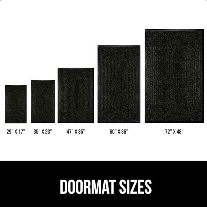 GORILLA GRIP Waterproof Traffic Guard Door Mat, 2 Pack Heavy Duty Entryway Mats, Strong Backing Commercial Utility Rugs for Office Hallway, Garage Floor and Home, Low Profile Carpet, 35x23, Black - Image 6
