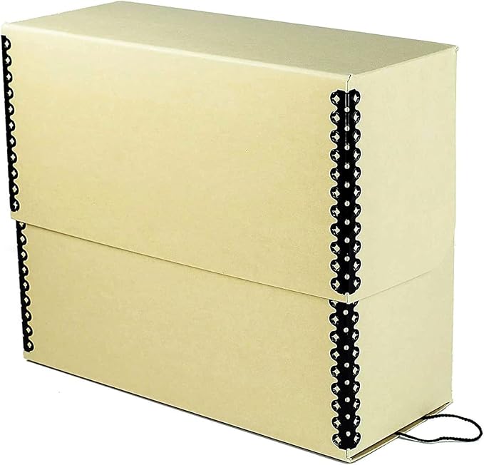 Lineco Archival Document Storage Box with Metal Edge, Acid-Free Tan Boxboard, Organize and Store Files, Prints, Photos, Letter-Sized Case 12.5" x 10.5" x 5" Wide - Image 2