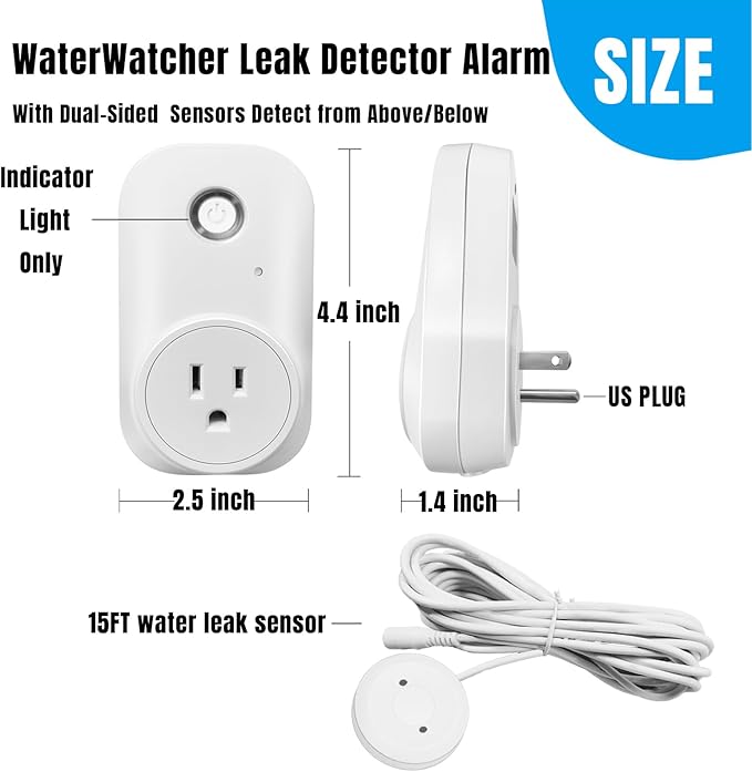Smart Leak Detection Sensor - Water Leak Alarm with Real-Time Alerts for Home, Office & Basement Protection - Image 2