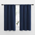 NICETOWN Kitchen Curtains, Short Blackout Curtains & Drapes, Thermal Insulated Rod Pocket Window Treatment Draperies for Nursery (Navy, 34 in x 45 in (W x L), Set of 2) by NICETOWN