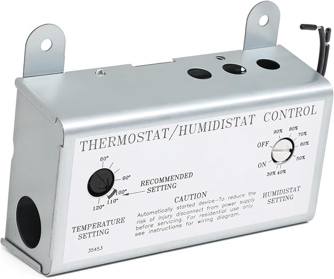 Criditpid Attic Fan Adjustable Thermostat & Humidistat Controller Box for Powered Attic Ventilators Fan- Replacement Temperature Humidity Controller. by Criditpid