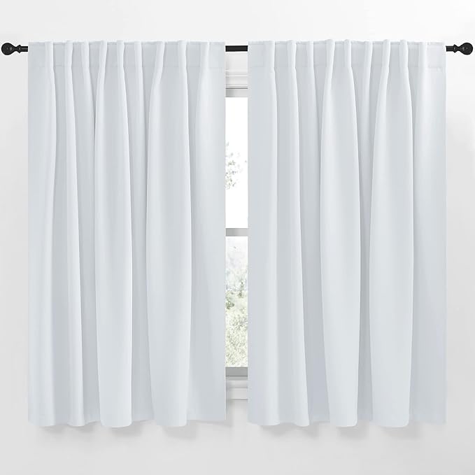 NICETOWN Living Room Darkening Curtain Drapes - (Cloud Grey Color) W70 x L63, Set of 2, Room Darkening Window Treatment Drapery Panels by NICETOWN