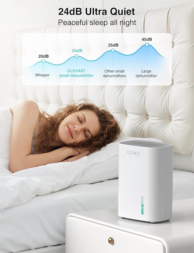 CLEVAST Small Dehumidifier for Home - 30 OZ Mini Quiet Dehumidifiers for Bathroom, Portable Compact Air Dehumidifier for Room, Closet, RV, Camper, House (Not Cordless) - Image 4