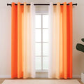 L.Z.E Orange and White Ombre Privacy Curtains 108 Inches Long 2 Panels Set Orange Light Filtering Non-See-Through Curtains & Drapes for Living Room Bedroom Nursery Extra Long (55" W x 108" L) by LZE