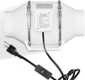 modunful 6 Inch Duct Fan with Switch Inline Ventilation Exhaust Fan 3-pin, 280 CFM Duct Intake High Efficiency Air Fan for Vent Bathroom, Kitchen, Grow Tent, Hydroponics, 3D Printer by modunfulbathroom