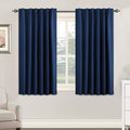 H.VERSAILTEX Blackout Curtains Thermal Insulated Window Treatment Panels Room Darkening Blackout Drapes for Living Room Back Tab/Rod Pocket Bedroom Draperies, 52 x 54 Inch, Navy Blue, 2 Panels by HVERSAILTEX