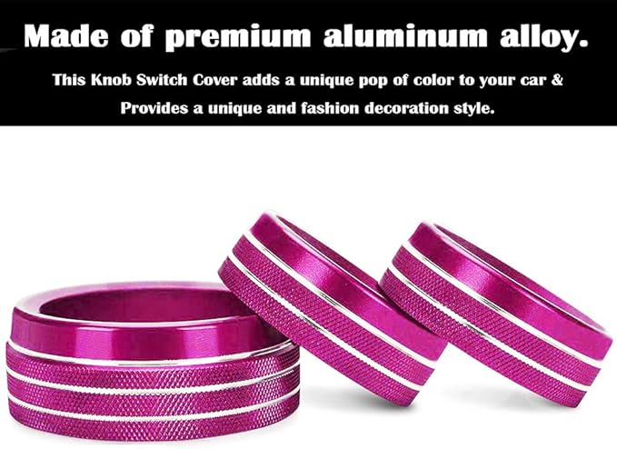 Auprite Climate Control Knob Covers for Challenger Accessories 2015-2023 2024, for Dodge Charger 2015-2023 2024, for Dodge Chrysler 300/300s 2015-2024,3Pcs Kit (Pink) - Image 5
