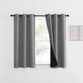 NICETOWN 100% Blackout Curtain with Black Liner, Thermal Insulated Full Blackout 2-Layer Lined Curtain, Energy Efficiency Window Drapery for Dining Room (Silver Grey, 1 Panel, 42-inch W by 45-inch L) by NICETOWN