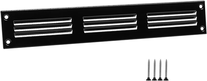 10x1 Vent Cover (Duct Opening) - Black HVAC Return Air Grille for Wall and Ceiling - Metal AC Vent Cover with Mesh - Rectangular Ventilation Register - External Dimensions: 11.81" W x 1.97" H by TURvent