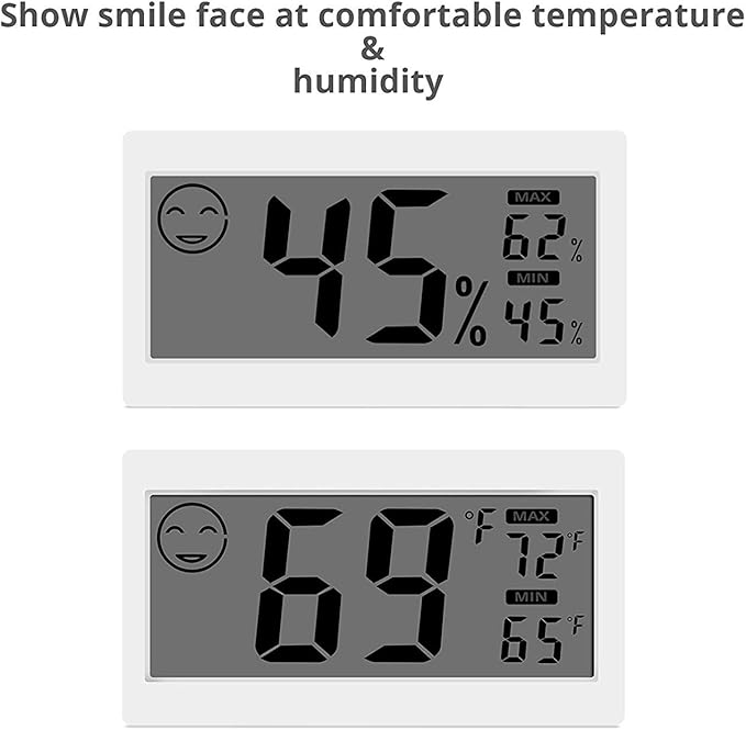 Digital Thermometer Indoor Hygrometer Room Temperature Monitor Humidity Gauge with Big Screen Stand Wall Hanging Magnet Greenhouse House Kitchen Car - Image 2
