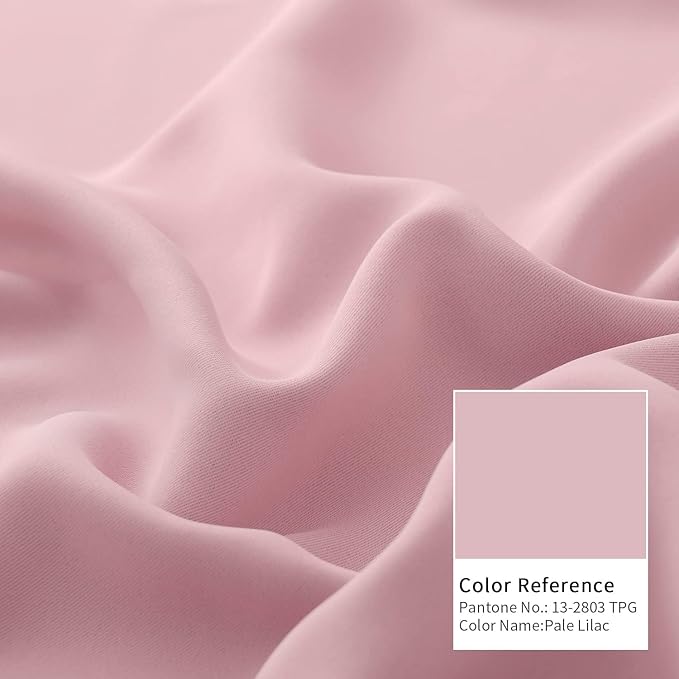 BGment Baby Pink 100% Blackout Curtains for Girls Bedroom 54 Inch Length, Thermal Insulated Full Light Blocking Grommet Noise Cancelling Small Window Curtains for Nursery 2 Panels Each 42 Inch Wide - Image 8