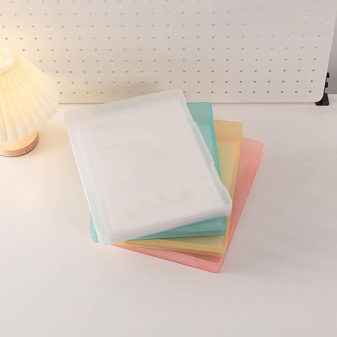 A4 Paper Storage Box, 8.5 x 11 Project Case for US letter, Thick Scrapbook Storage Boxes Craft Storage Box Art Supplies Storage and Organization (4, Type A (12.59 x 9.45 x 1.18 inches)) - Image 8