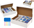 Trading Card Storage Box 3900-8000 Count Collector Cards Box White Sports Card Storage Boxes Card Sorting Tray Cases Cards Collection Trading Cards Box for Soccer Basketball Cards(2 Set) ﻿ by Unknown