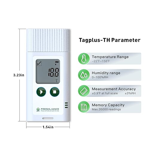 Freshliance USB Temperature Humidity Data Logger, Reuseable Temperature Humidity Recorder with PDF or CSV Report, Digital Refrigerator Thermometer Hygrometer for 35000 Points High Accuracy, TagPlus-TH - Image 3