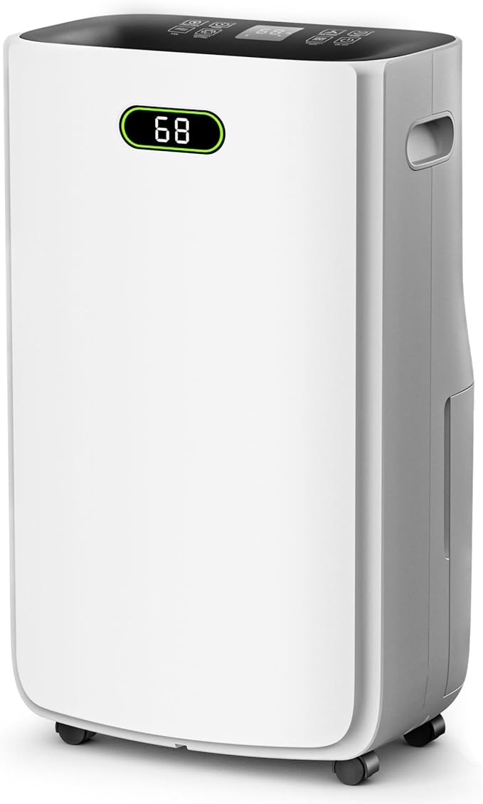 5000 Sq.Ft Dehumidifier for Basement with Drain Hose, 80 Pint Dehumidifiers for Home with Large 6.5L Water Tank,24H Timer,Child Lock,Defrost,Silent,4 Modes Operation Auto Shut-off by Ludatido