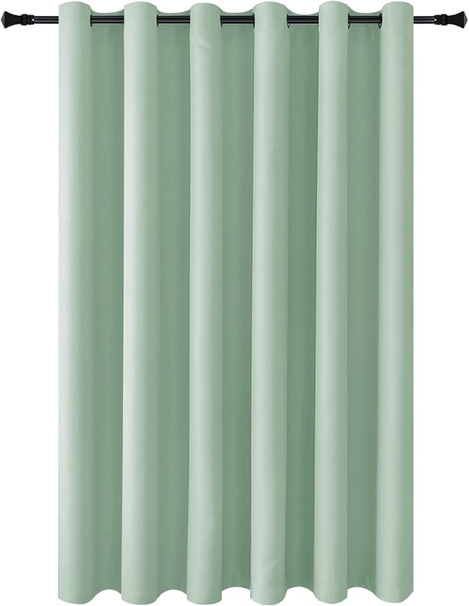 DWCN Blackout Curtain Panel for Bedroom - Thermal Insulated Energy Saving Grommet Blackout Drapery for Patio Door, Room Divider Big Long Curtain, Aqua, W100 by L84, 1 PC - Image 7