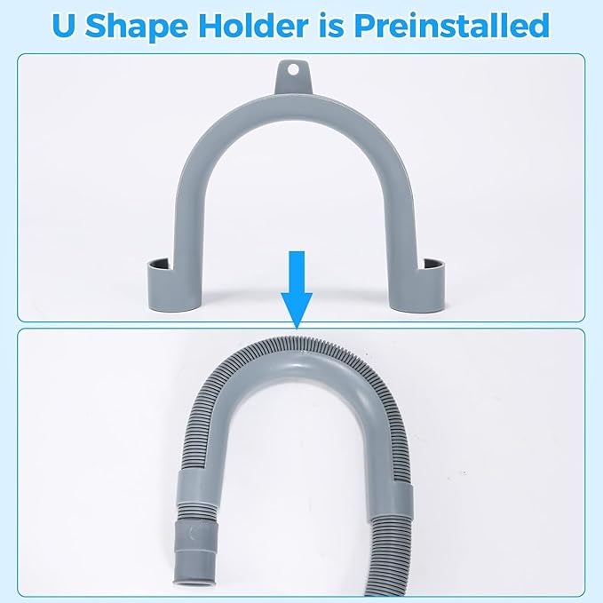 PinkCross Universal Washing Machine Drain Hose Extension, Flexible Washer & Dishwasher Hose, Portable Sink & Dehumidifier Pipe, Corrugated Plastic Hose with Clamp (23ft) - Image 5