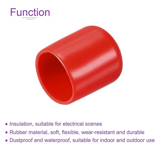 DMiotech 20 Pack 5/8" ID Red Screw Thread Protectors Rubber End Caps Bolt Covers for Screw Bolt Furniture Pipe - Image 5