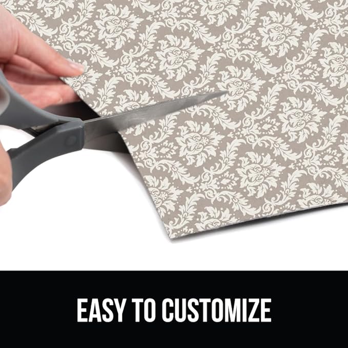 GORILLA GRIP LeakGuard Non-Adhesive Under Sink Mat for Kitchen Cabinet, 24x50, Waterproof Quick Dry Shelf Liner, Durable Absorbent Felt Mats for Bathroom Sinks, Cabinets, Dresser, Damask Taupe Cream - Image 5