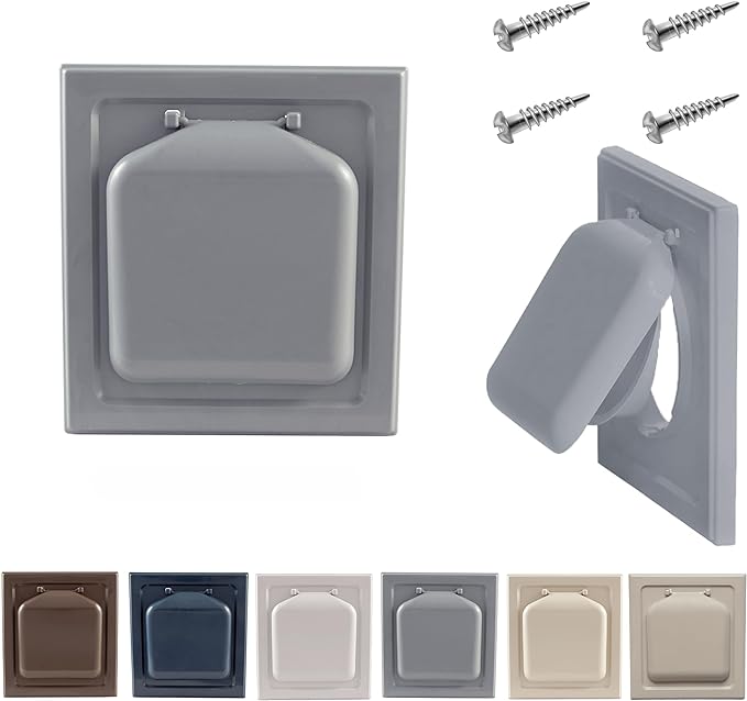 NO-PEST VENT, Exclusive Dual Door Dryer Vent Cover Outdoor 4 inch or Bathroom fan, Made in USA w Highest UV Resistant Plastic in any Outdoor Vent Cover (Slate Grey, 4 inch With 12" Duct Tube) by No-PestVent