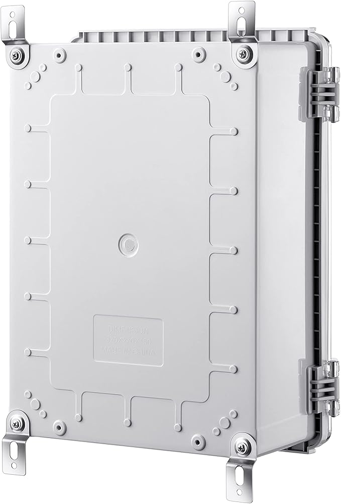 Junction Box, IP67 Waterproof Plastic Enclosure for Electrical Project, Hinged Grey Cover, Includes Mounting Plate and Wall Bracket (Transparent Cover with Inner Door, 14.6"×10.6"×5.9") - Image 6