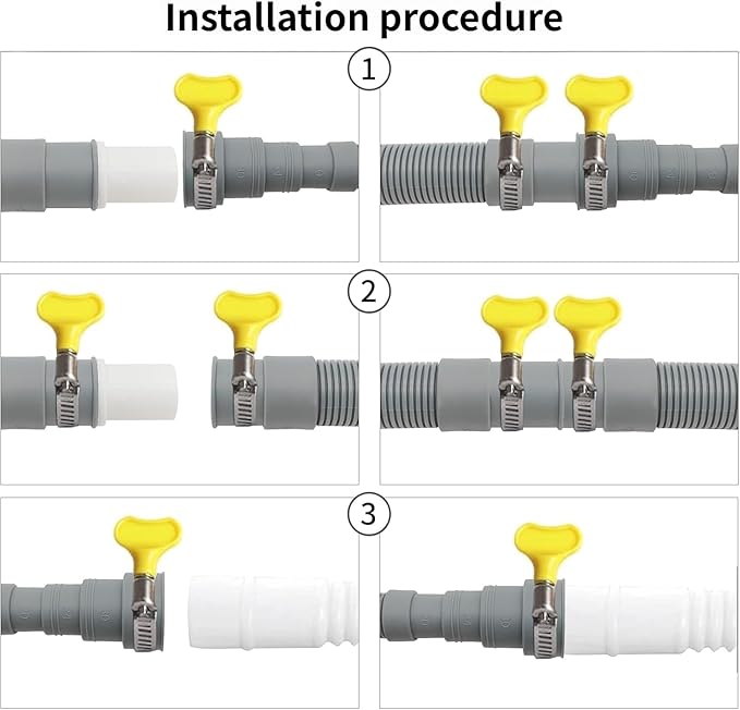 Universal Washing Machine Drain Hose Kit, 10FT Extra Long with U-Bend Bracket & 4 Clamps, for Washer Dishwasher Dehumidifier Sink RV - Image 5
