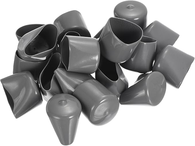 uxcell 20pcs Rubber End Caps 35mm ID Vinyl Cap Cover Screw Protectors Dark Grey - Image 4
