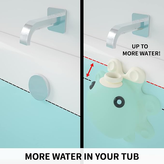 Bathtub Overflow Drain Cover Tub - tub Overflow Drain Cover, Soak Bath Overflow Drain Cover, Bathroom Spa Accessories, Adds Inches of Water for Deeper Bath (Silicone, Creamy-White) - Image 4