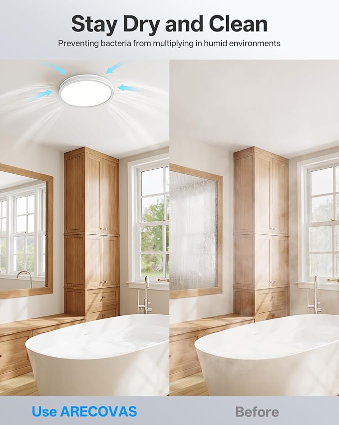 Bathroom Exhaust Fan with RGB Lights, 110CFM/1.0 Sones Vent Fan with 3 Color Temperatures, 5 Adjustable Brightness, Easy to Install, Remote Control, Quiet Ventilation Fan for Bath, Shower, Attic - Image 7