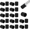 25 Pcs 3/8"(9 mm) Round Chair Leg Tips Caps, Silicone Rubber Furniture Leg Floor Protectors, Reduce Noise Folding Metal Chair Leg Cap Replacement for Bar Stool Leg Patio Indoor, Black by BOPOREAE
