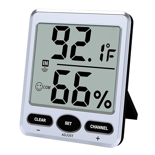 Urageuxy Hygrometer Thermometer Room Thermometer Indoor with Jumbo Display Temperature Humidity Meter for Home, Greenhouse, Baby Room, Office, Cellar by Urageuxy