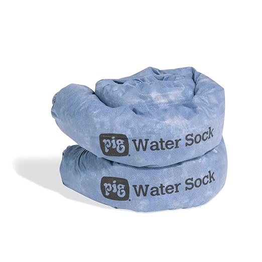 PIG Mildew-Resistant Absorbent Sock | Water Absorbing Snake | 3" W x 4' L | Absorbs up to 1 gal per Sock | 2 Count | PM50070 by NewPig
