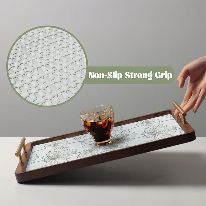 Shelf Liner for Kitchen Cabinets Non Adhesive Kitchen Drawer Liner,Non-Slip Lotus Cabinet Liner Shelf Paper,Pantry Shelf Liners for Cabinets Dresser Cupboard Liner Decorative 15.7In x 16.4FT - Image 3