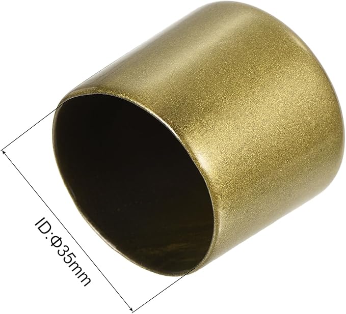 uxcell 20pcs Rubber End Caps 1 3/8"(35mm) ID Vinyl Round Tube Bolt Cap Cover Thread Protectors Gold - Image 3