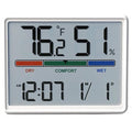 Digital Hygrometer Indoor Thermometer, Clock with Temp & Humidity, Temp Gauge with Comfort Indicator, Wall/Magnetic/Desk Alarm Clock for Bedroom, Baby Room, Office, Kitchen, Garage (White) by LUZSCO