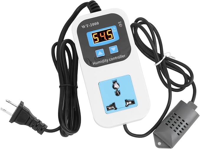 Fafeicy WT2000 Digital Humidity Controller for Humidifier Dehumidifier, 0-99% RH Range, 110-220V, ABS Material, 10A Capacity, US Plug - Image 3