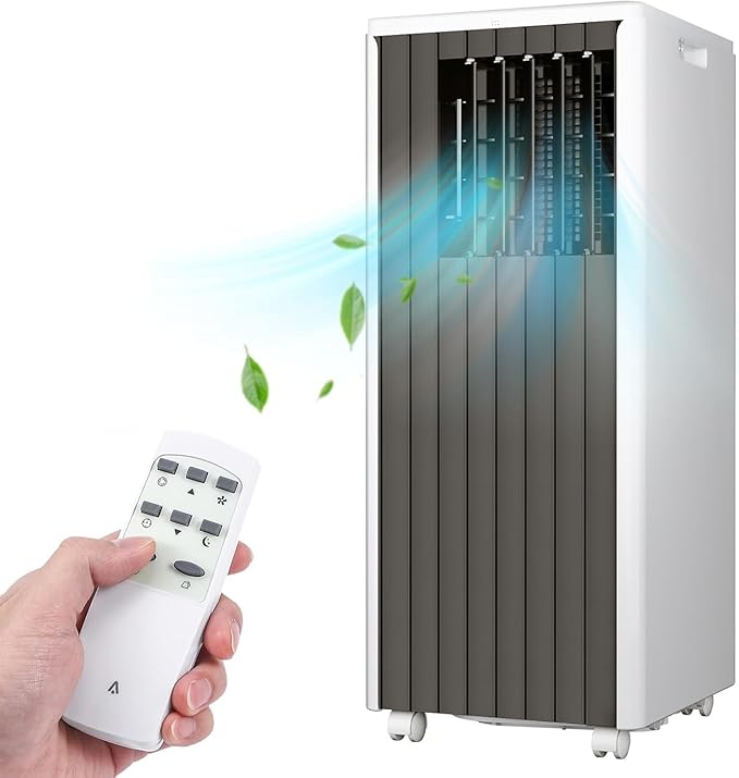 8000 BTU Portable Air Conditioner-3-In-1 (Cool/Dehumidify/Fan) With Remote, LED Touch Control & 24H Timer, Air Conditioners Cools Rooms Up to 350 Sq.Ft for Home, Office & Dorm Rooms (Black & White) - Image 2