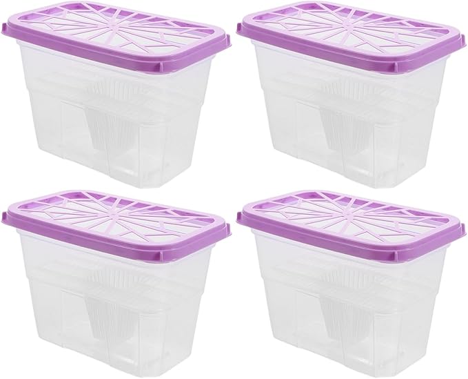 Amosfun 4pcs Moisture Absorbing Box Reusable Plastic Container for Home Refillable Moisture Absorber Holder - Image 9