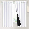 NICETOWN White 100% Blackout Lined Curtains, 2 Thick Layers Completely Blackout Window Treatment Thermal Insulated Drapes for Kitchen/Bedroom (1 Pair, 70 inches Width x 63 inches Length Each Panel) by NICETOWN