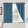 H.VERSAILTEX 100% Blackout Curtains for Bedroom Thermal Insulated Linen Textured Curtains Heat and Full Light Blocking Drapes Living Room Curtains 2 Panel Sets, 42x45 Inch, Blue Sapphire by HVERSAILTEX