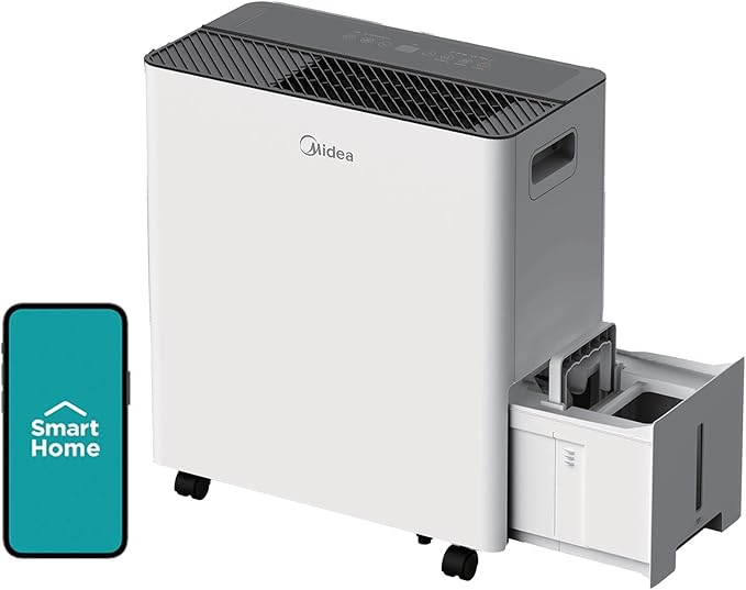 Midea 4,500 Sq. Ft. Dehumidifier with Pump Included 50 Pint - Ideal for Basements, Large & Medium Sized Rooms, and Bathrooms (Renewed) by Amazon+Renewed