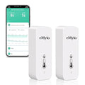 WiFi Temperature Humidity Sensor, Wireless Indoor Thermometer Hygrometer with App Alert, Free Data Storage Export, Smart Temperature Humidity Monitor for Home Bedroom, Compatible with Alexa (2-Pack) by eMylo