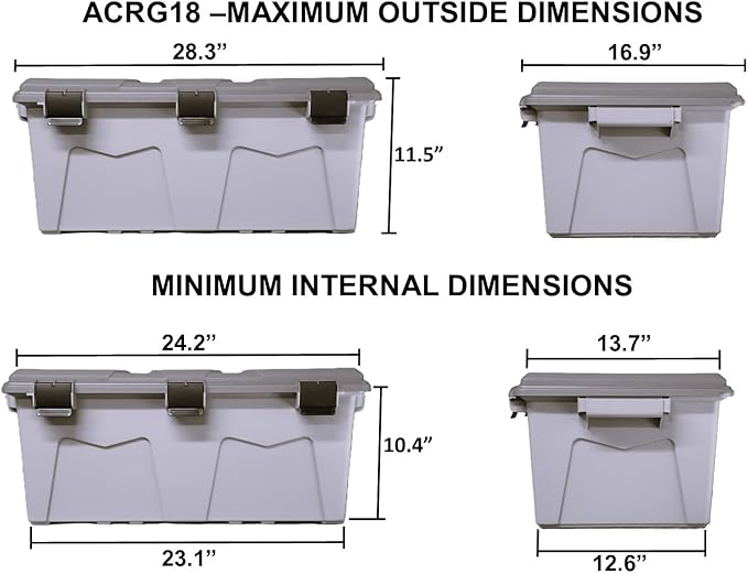 MTM ACRG18 Gear Crate Utility Box, Water Resistant Gear Dry Storage Box for the Field, Lockable Dry Storage Case, 52 Quart, Stackable, Secures Hunting Shooting Gear, 101 Uses, USA Made, Army Green - Image 4