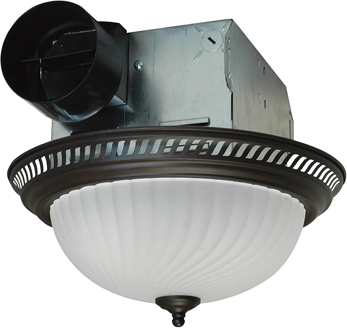 Air King DRLC701 Round Bath Fan with Light, Bronze by Air+King