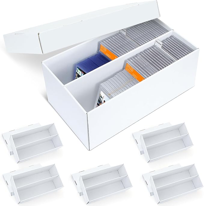 Pulchra 6 Pack Trading Graded Card Storage Box - 2 Rows Graded Card Case Holds 88 PSA Slab Cards, Graded Card, Cardboard Holder Organizer Boxes with Dividers for Sport Cards PSA/GMA/CSG/SGC/HGA/MTG - Image 8