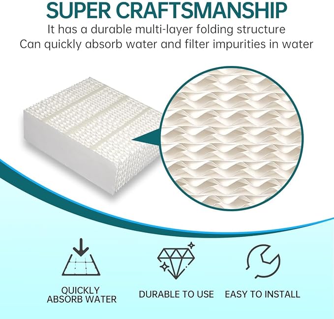 EP9800 1043 Super Wick Humidifier Replacement Filter Evaporative for AIRCARE EP9700 EP9500 SS390DWHT 821000 826000 826800 Bemis Space Saver 800 Series Essick Air EP9R-Series 2 Packs - Image 3